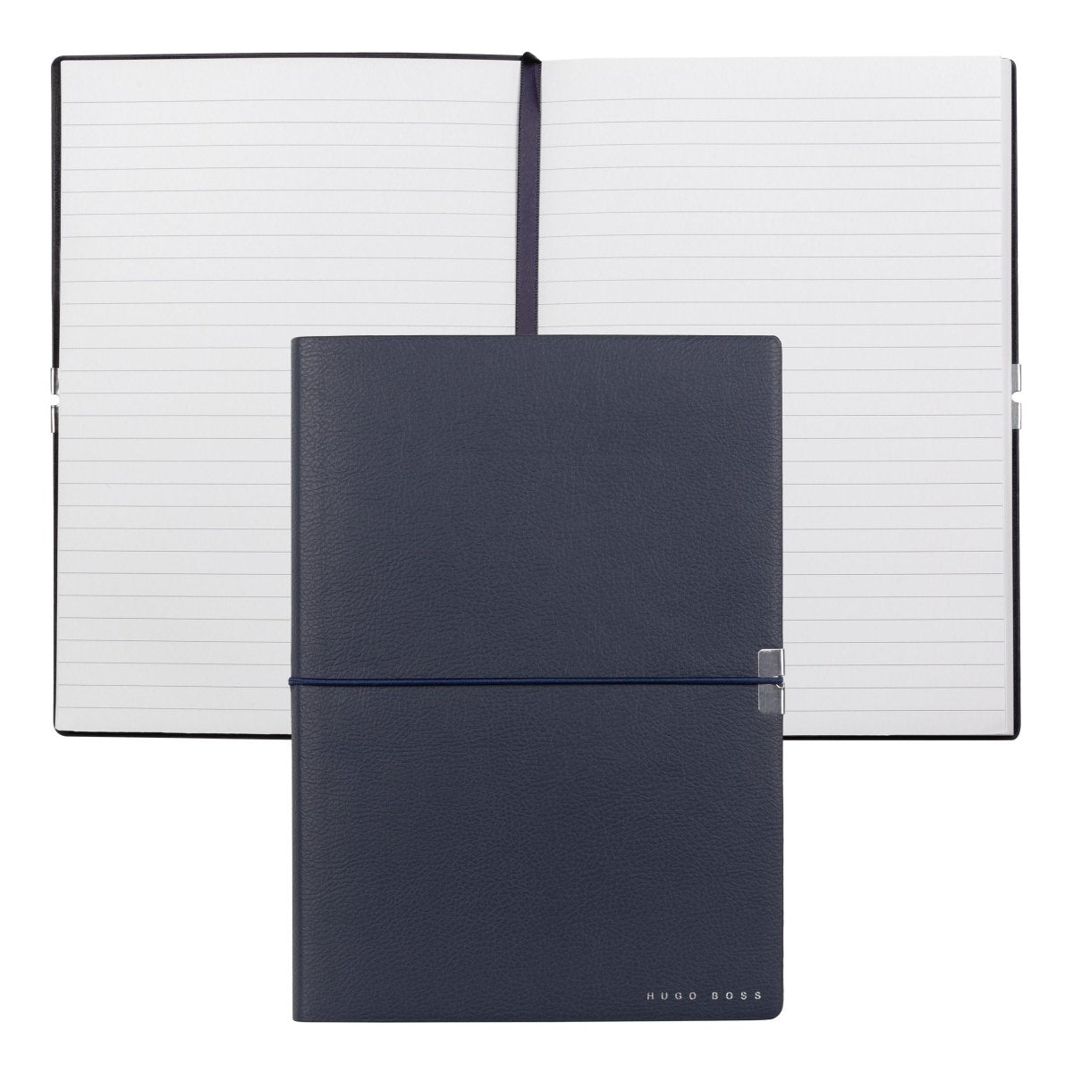 HUGO BOSS HNH124NL Σημειωματάριο A5 Elegance Storyline Blue Notebook - Κοσμηματοπωλείο Goldy