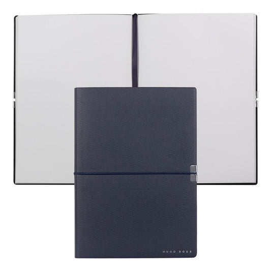 HUGO BOSS HNH124NP Σημειωματάριο A5 Elegance Storyline Navy Notebook - Κοσμηματοπωλείο Goldy