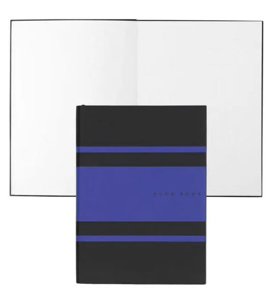 HUGO BOSS HNH127LD Σημειωματάριο A5 Essential Gear Matrix Blue Notebook - Κοσμηματοπωλείο Goldy