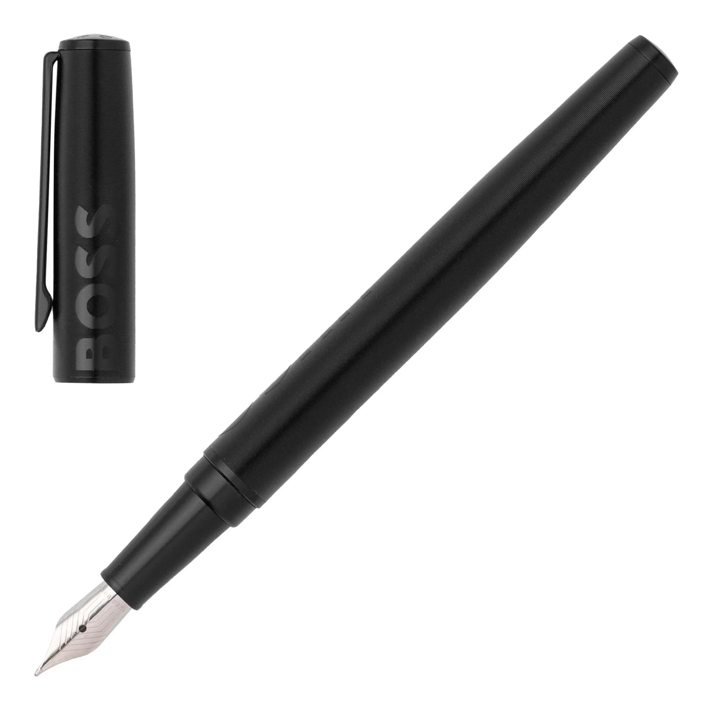 HUGO BOSS HSH2092A Πένα Label Black Fountain Pen - Κοσμηματοπωλείο Goldy