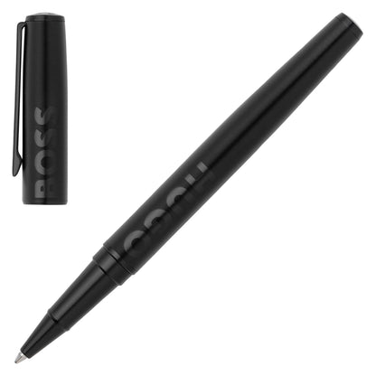 HUGO BOSS HSH2095A Στυλό Label Black Rollerball Pen - Κοσμηματοπωλείο Goldy