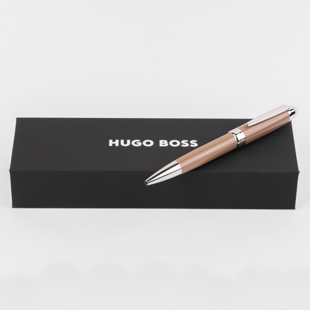 HUGO BOSS HSN0014Z Στυλό Icon Camel/Chrome Ballpoint Pen - Κοσμηματοπωλείο Goldy