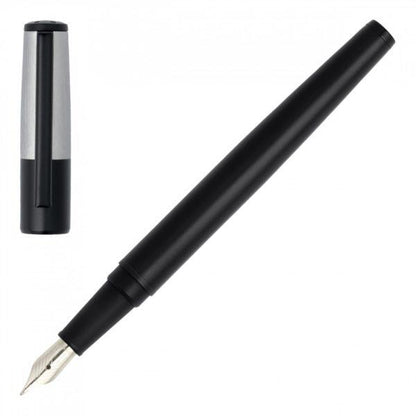 HUGO BOSS HSN1892B Πένα Gear Minimal Black & Chrome Fountain Pen - Κοσμηματοπωλείο Goldy