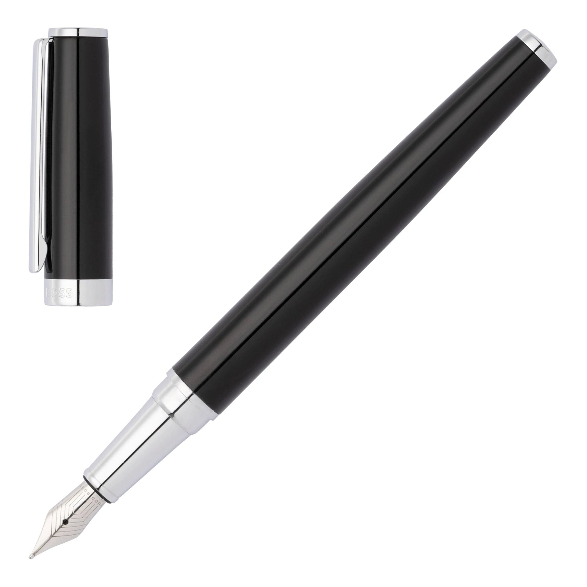 HUGO BOSS HSN2542A Πένα Gear Icon Black Fountain Pen - Κοσμηματοπωλείο Goldy