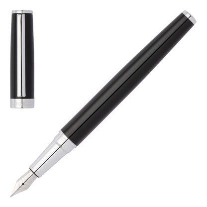 HUGO BOSS HSN2542A Πένα Gear Icon Black Fountain Pen - Κοσμηματοπωλείο Goldy