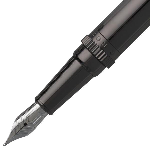 HUGO BOSS HSN9672D Πένα Gear Metal Dark Chrome Fountain Pen - Κοσμηματοπωλείο Goldy