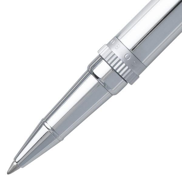 HUGO BOSS HSN9675B Στυλό Gear Metal Chrome Rollerball Pen - Κοσμηματοπωλείο Goldy