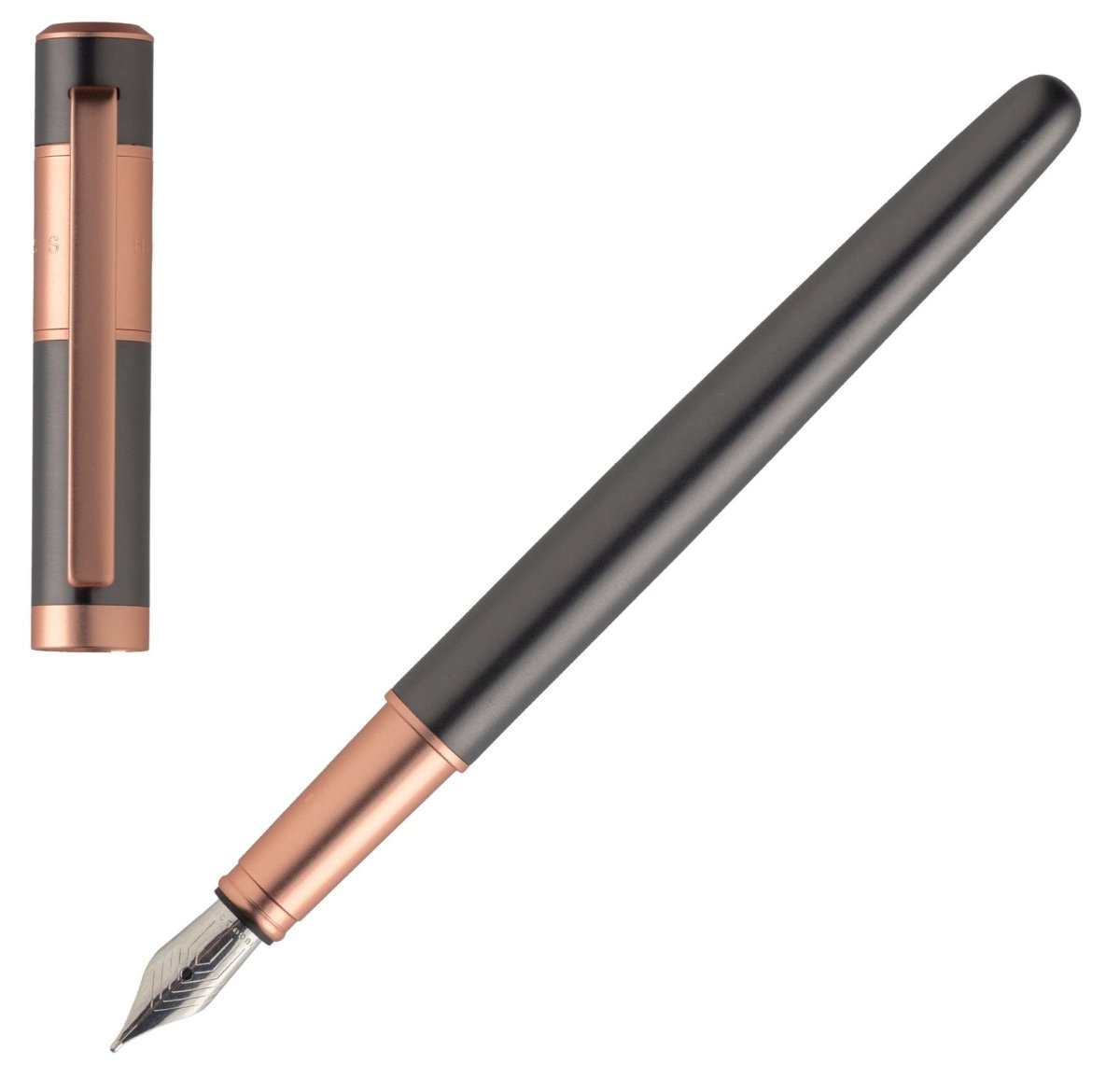 HUGO BOSS HSR0982D Πένα Ribbon Matt Gun Fountain Pen - Κοσμηματοπωλείο Goldy