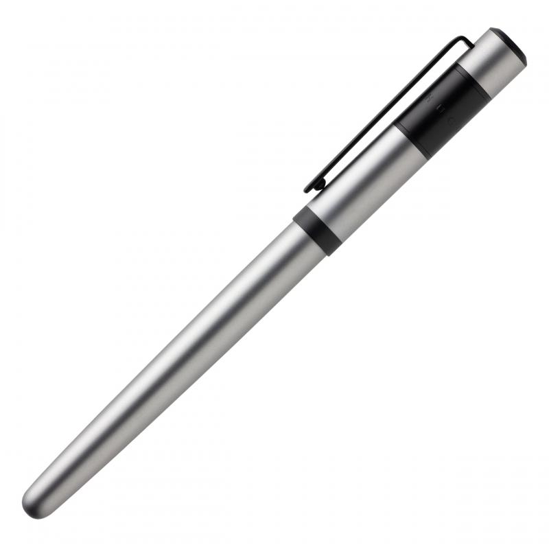 HUGO BOSS HSR0985B Στυλό Ribbon Matte Chrome Rollerball Pen - Κοσμηματοπωλείο Goldy