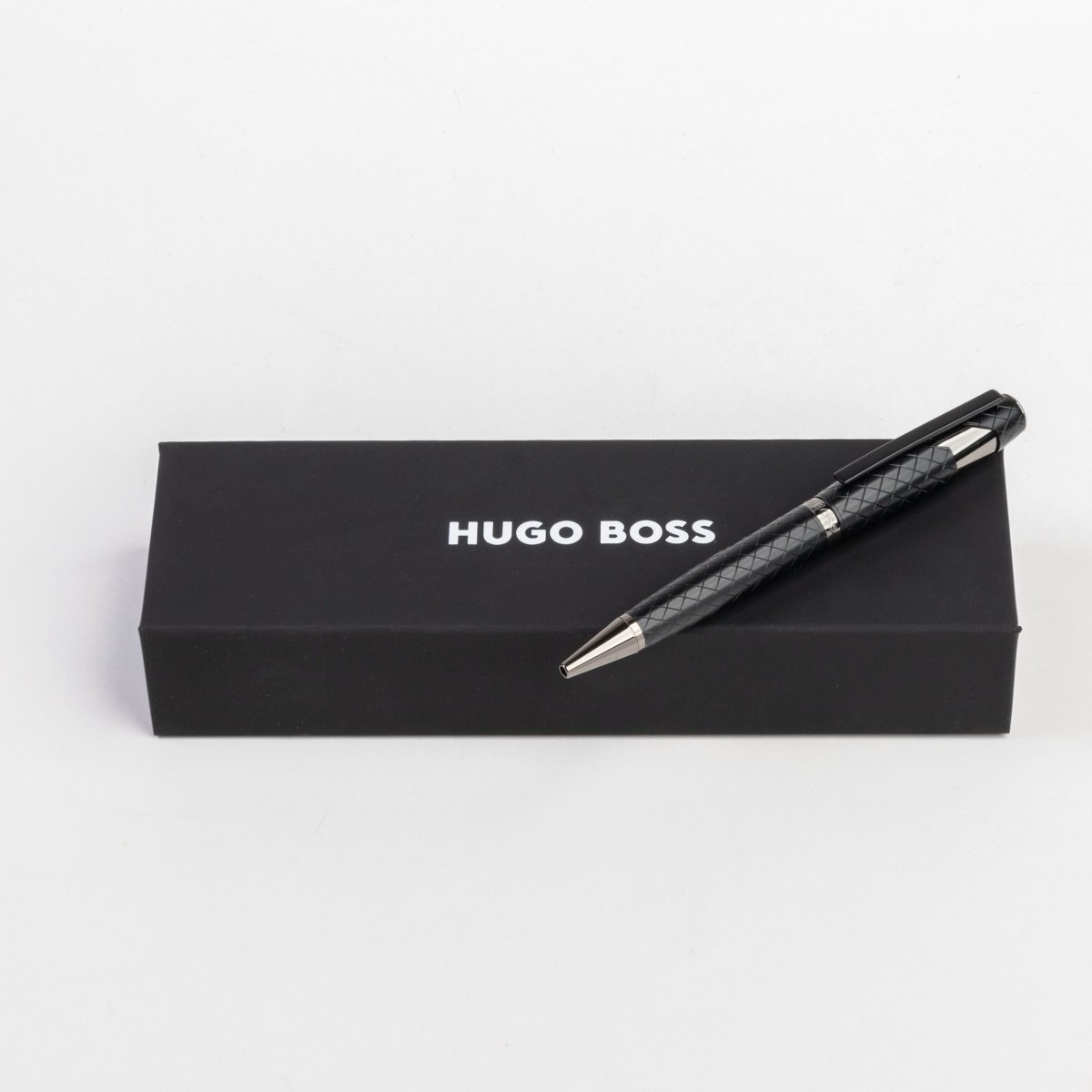 HUGO BOSS HSS2524A Στυλό Chevron Black Ballpoint Pen - Κοσμηματοπωλείο Goldy