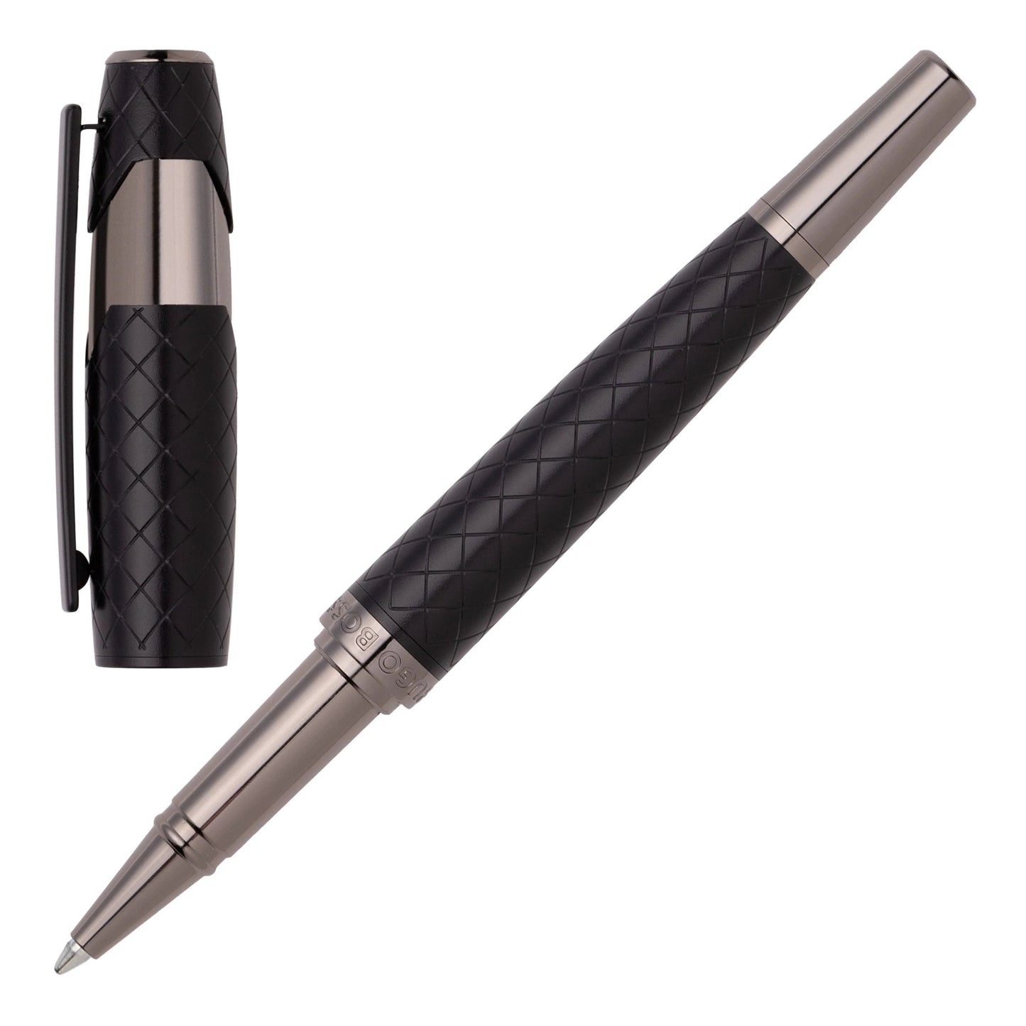 HUGO BOSS HSS2525A Στυλό Chevron Black Rollerball Pen - Κοσμηματοπωλείο Goldy