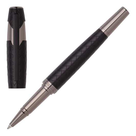 HUGO BOSS HSS2525A Στυλό Chevron Black Rollerball Pen - Κοσμηματοπωλείο Goldy