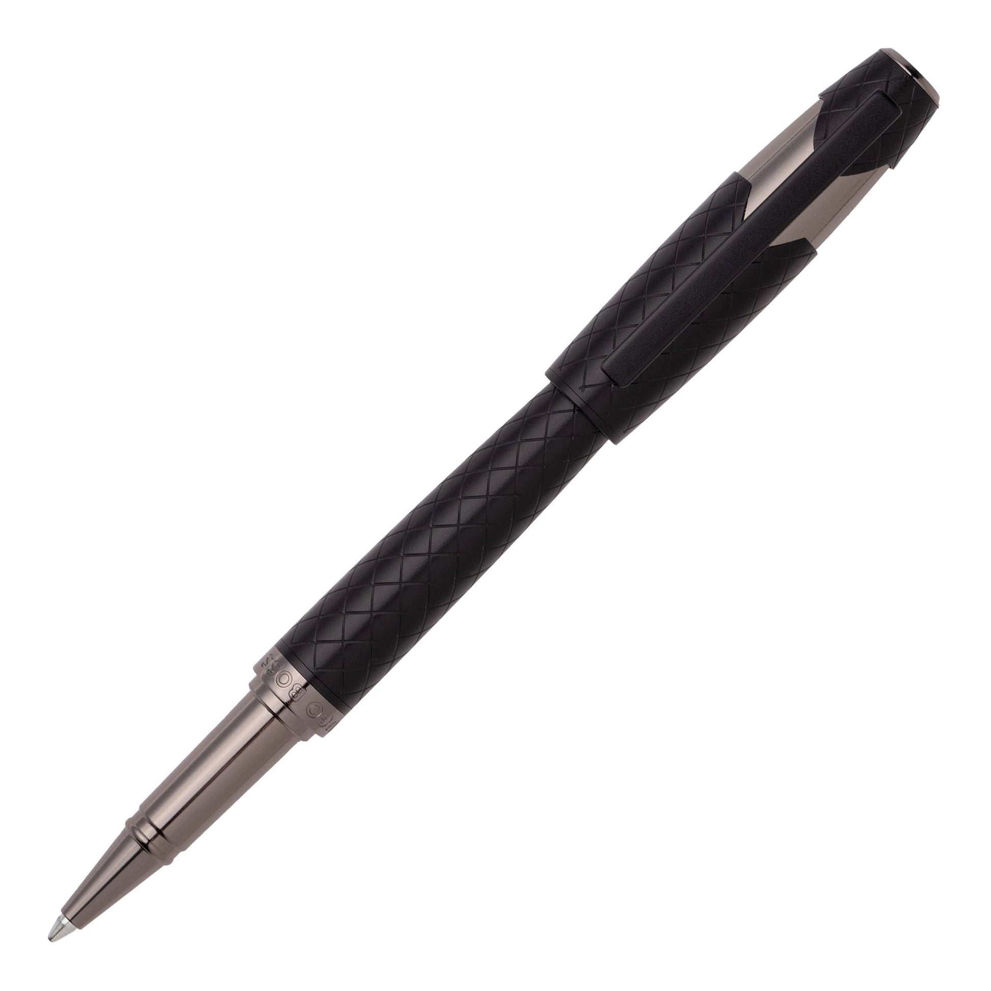 HUGO BOSS HSS2525A Στυλό Chevron Black Rollerball Pen - Κοσμηματοπωλείο Goldy