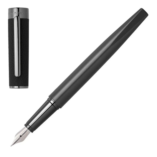 HUGO BOSS HSU3892A Στυλό Corium Black Fountain Pen - Κοσμηματοπωλείο Goldy