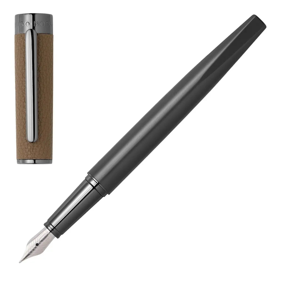 HUGO BOSS HSU3892X Στυλό Corium Camel Fountain Pen - Κοσμηματοπωλείο Goldy