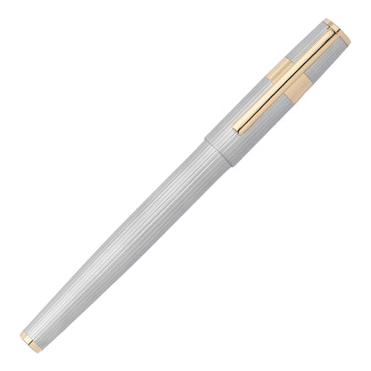 HUGO BOSS HSV2852B Πένα Gear Pinstripe Silver/Gold Fountain Pen - Κοσμηματοπωλείο Goldy