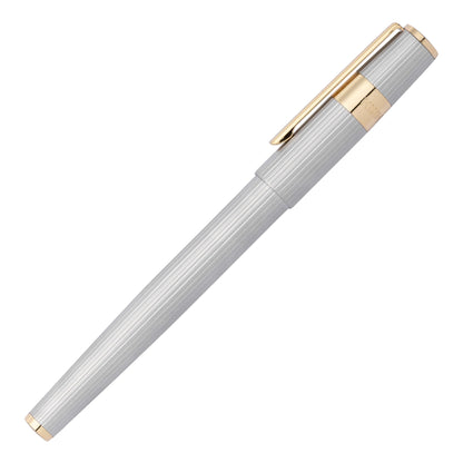 HUGO BOSS HSV2852B Πένα Gear Pinstripe Silver/Gold Fountain Pen - Κοσμηματοπωλείο Goldy