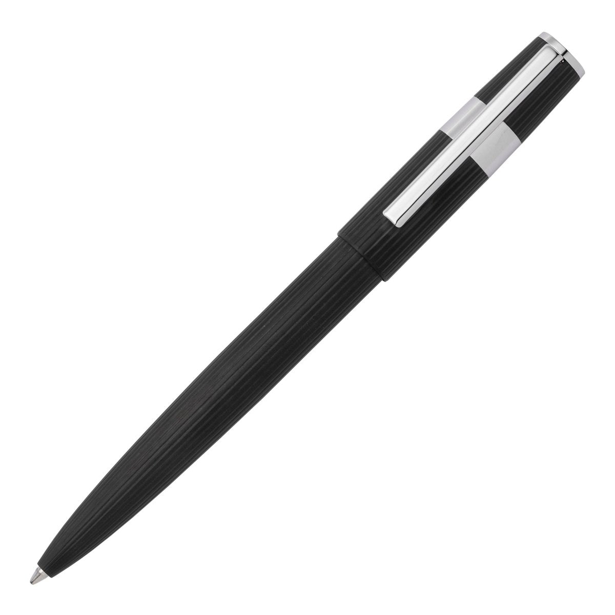 HUGO BOSS HSV2854A Στυλό Gear Ballpoint Pen Pinstripe Black / Chrome - Κοσμηματοπωλείο Goldy