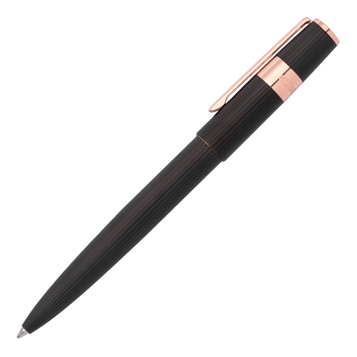 HUGO BOSS HSV2854E Στυλό Gear Ballpoint Pen Pinstripe Black / Rosegold - Κοσμηματοπωλείο Goldy