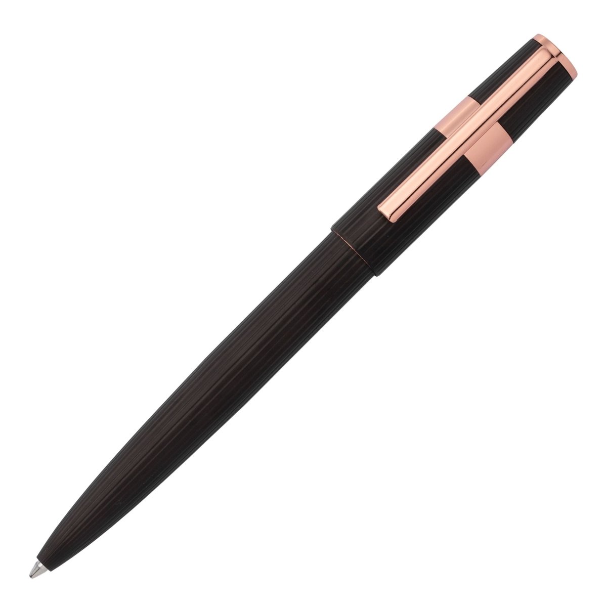 HUGO BOSS HSV2854E Στυλό Gear Ballpoint Pen Pinstripe Black / Rosegold - Κοσμηματοπωλείο Goldy