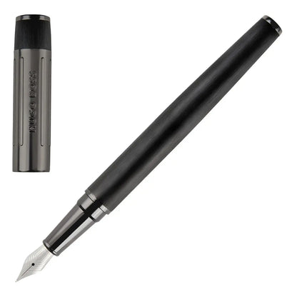 HUGO BOSS HSV3062A Πένα Gear Ribs Black Fountain Pen - Κοσμηματοπωλείο Goldy