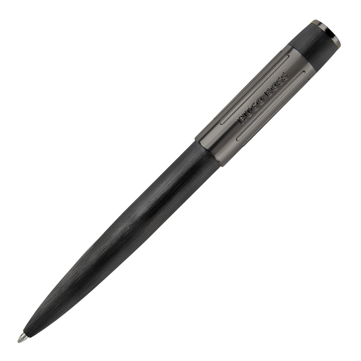 HUGO BOSS HSV3064A Στυλό Gear Ribs Black Ballpoint Pen - Κοσμηματοπωλείο Goldy