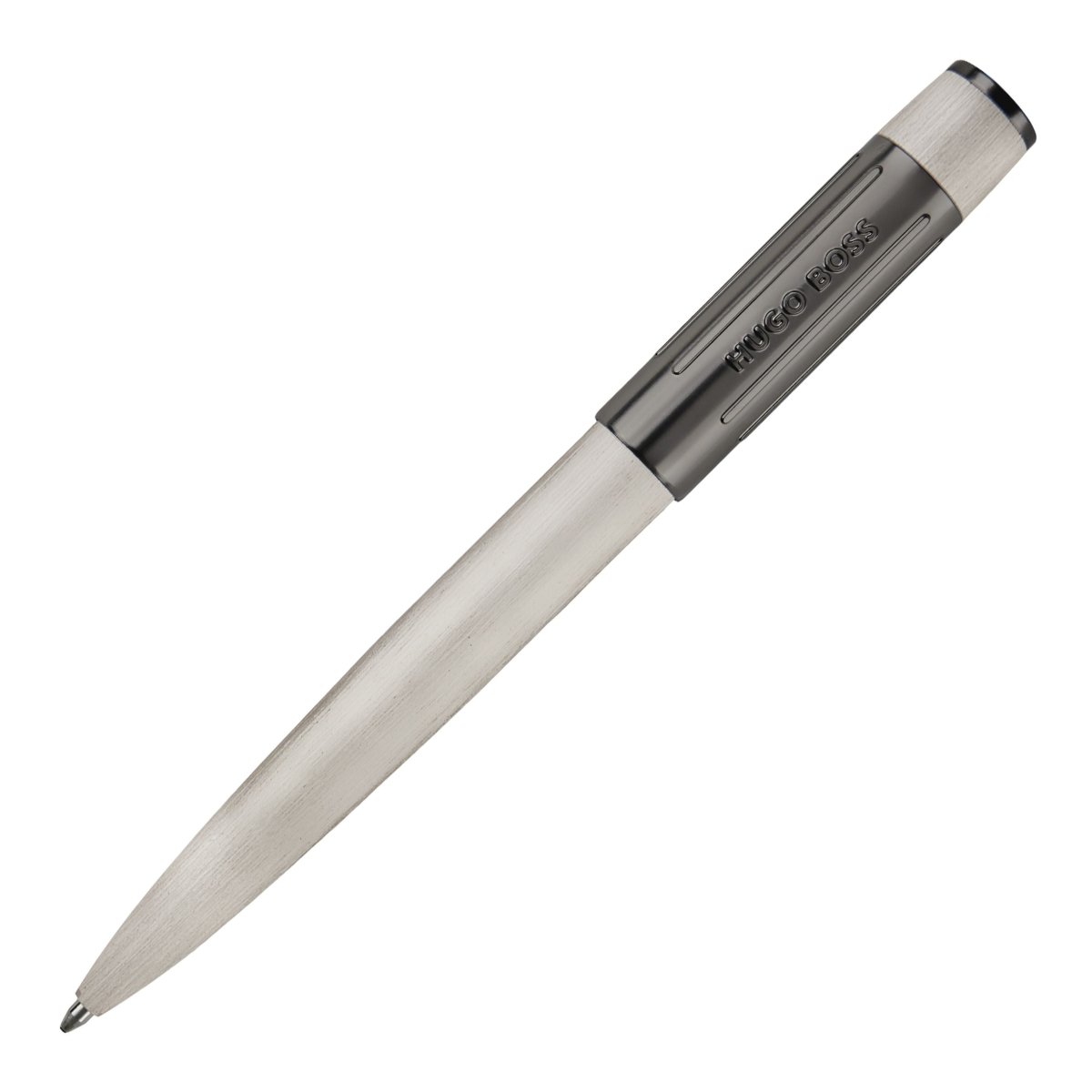 HUGO BOSS HSV3064B Στυλό Gear Ribs Chrome Ballpoint Pen - Κοσμηματοπωλείο Goldy