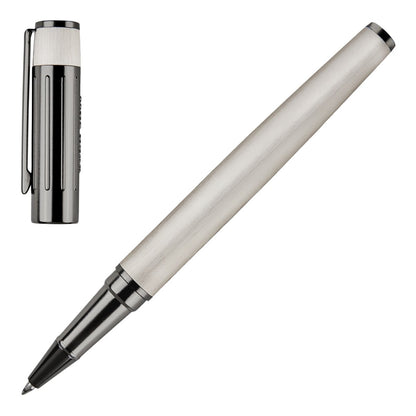 HUGO BOSS HSV3065B Στυλό Gear Ribs Chrome Rollerball Pen - Κοσμηματοπωλείο Goldy