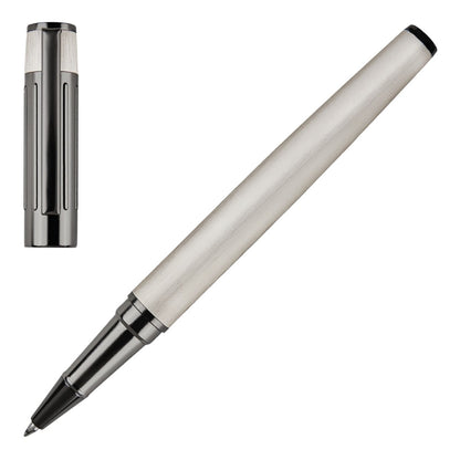 HUGO BOSS HSV3065B Στυλό Gear Ribs Chrome Rollerball Pen - Κοσμηματοπωλείο Goldy