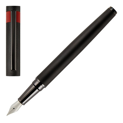 HUGO BOSS HSW3672A Στυλό Loop Diamond Black Fountain Pen - Κοσμηματοπωλείο Goldy