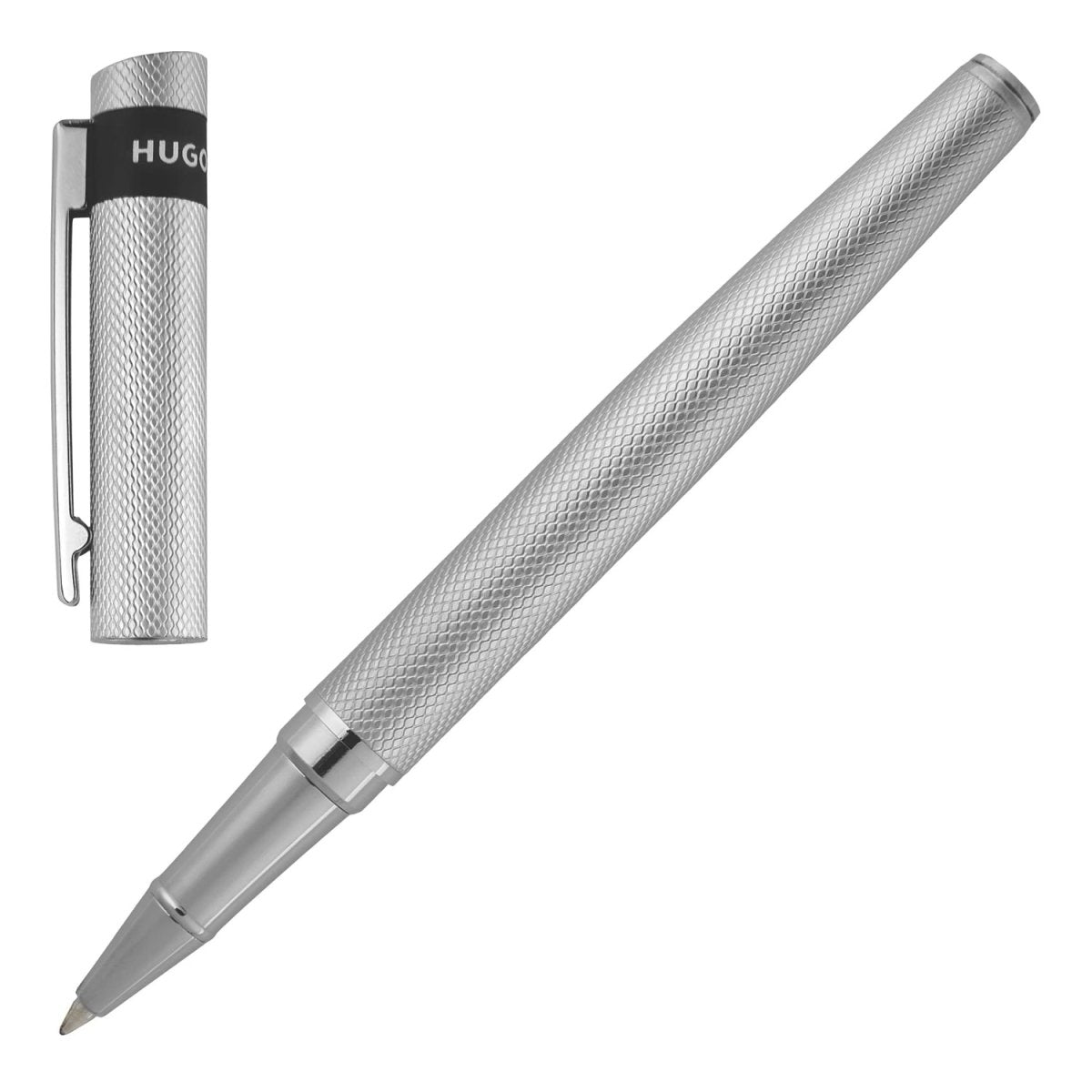 HUGO BOSS HSW3675B Στυλό Loop Diamond Chrome Rollerball Pen - Κοσμηματοπωλείο Goldy