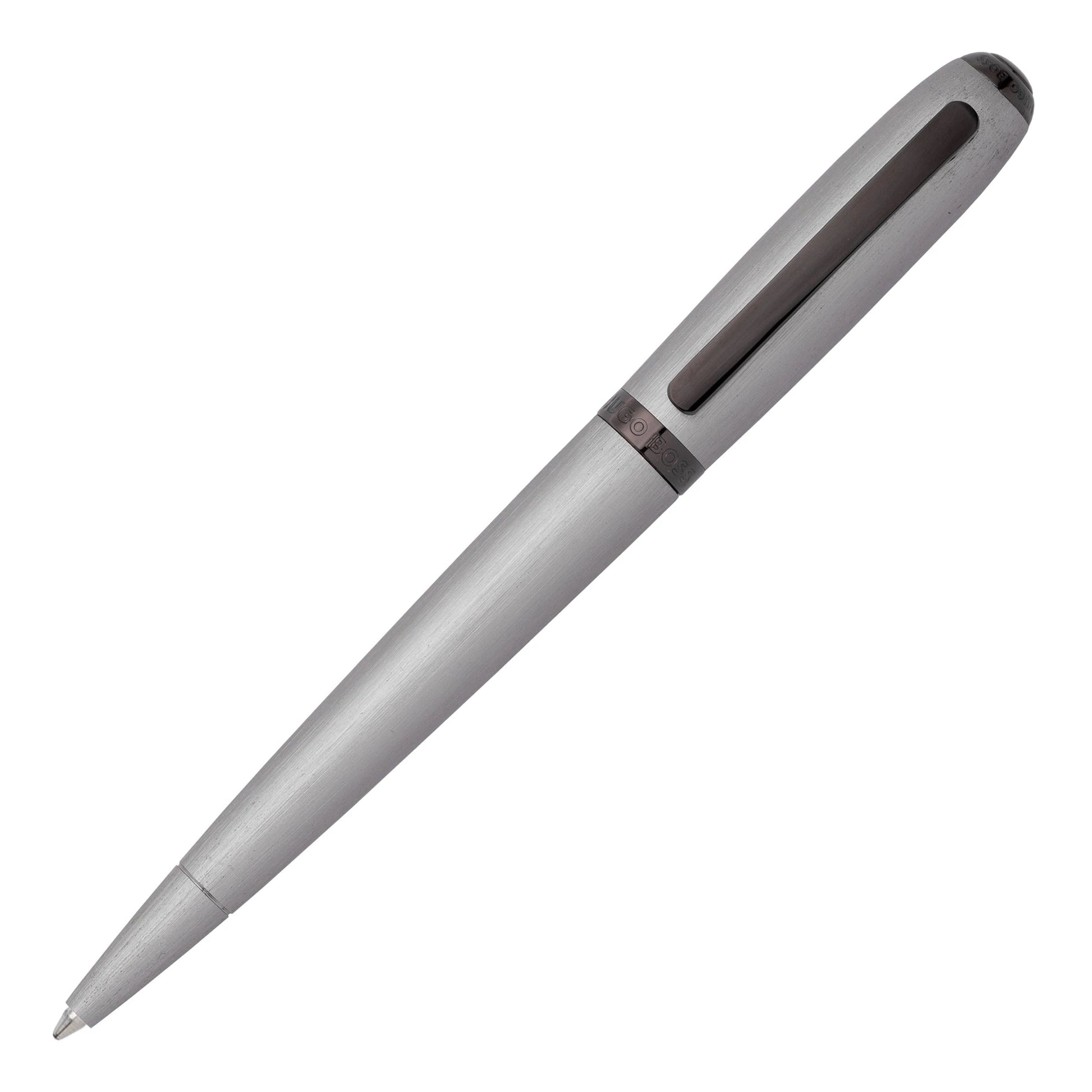 HUGO BOSS HSY2434B Στυλό Contour Brushed Chrome Ballpoint Pen - Κοσμηματοπωλείο Goldy