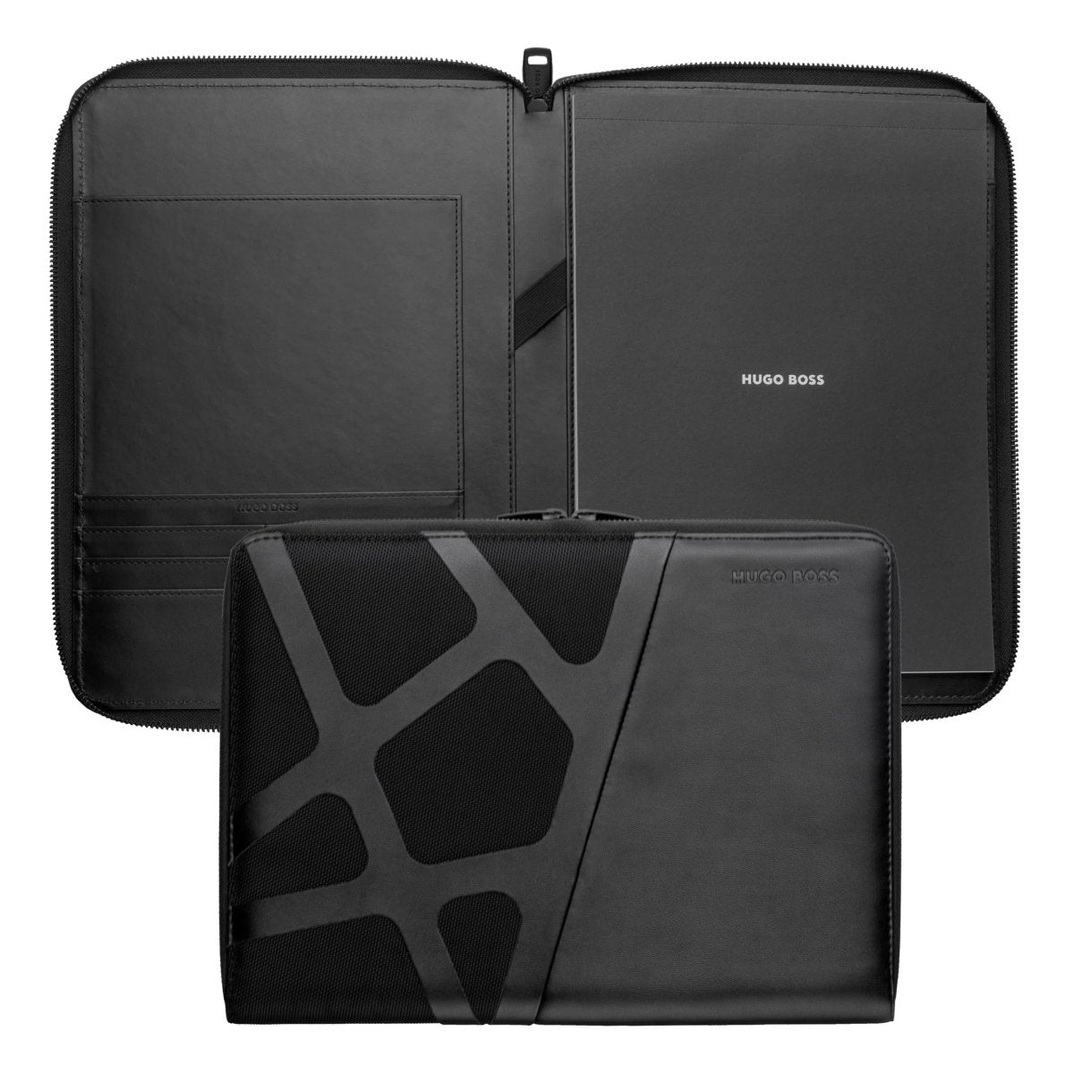 HUGO BOSS HTA308A Ντοσιέ A4 Craft Black Zip Folder - Κοσμηματοπωλείο Goldy