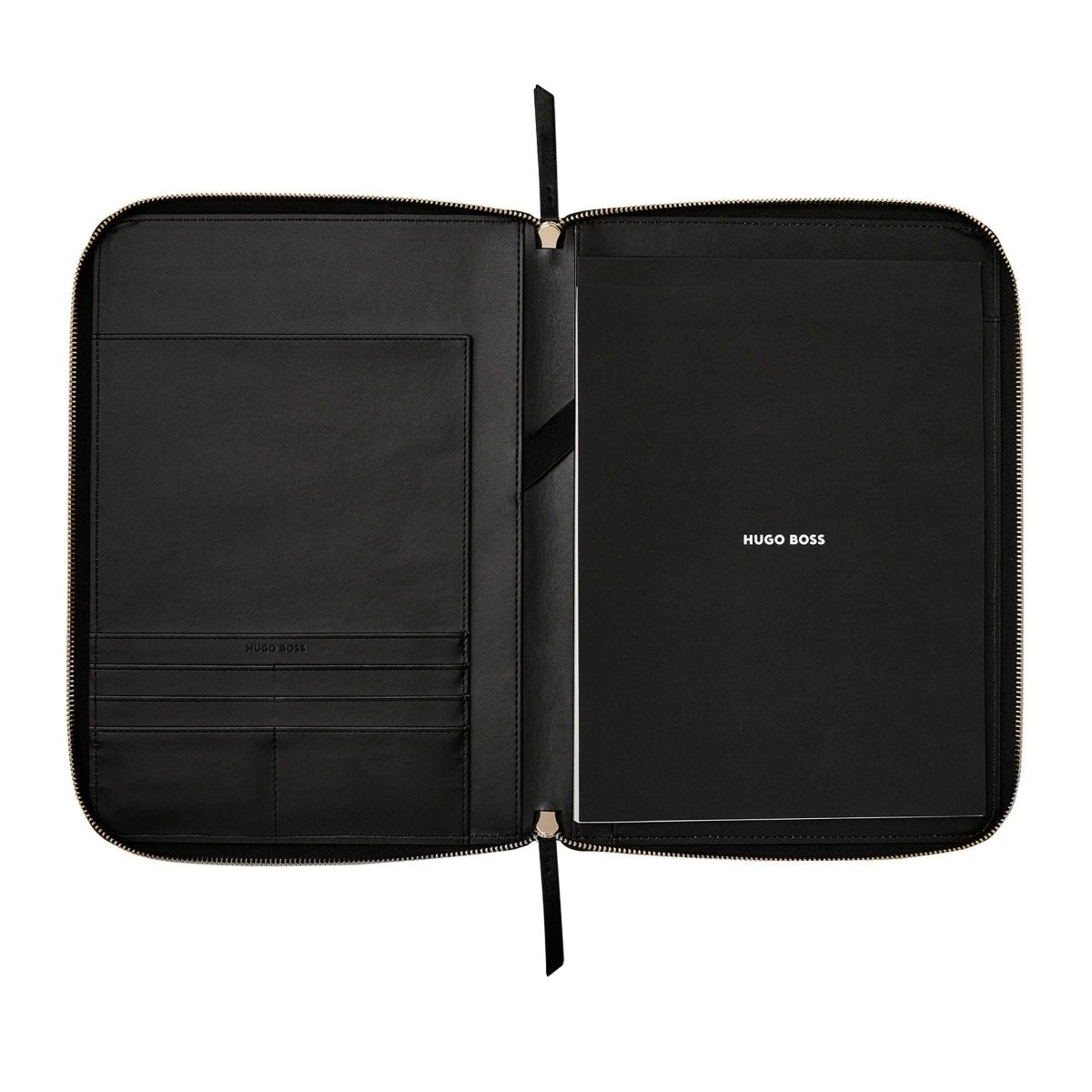 HUGO BOSS HTA311A Ντοσιέ A4 Triga Black Zip Folder - Κοσμηματοπωλείο Goldy