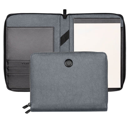 HUGO BOSS HTM105J Ντοσιέ A5 Gleam Grey Zip Folder - Κοσμηματοπωλείο Goldy