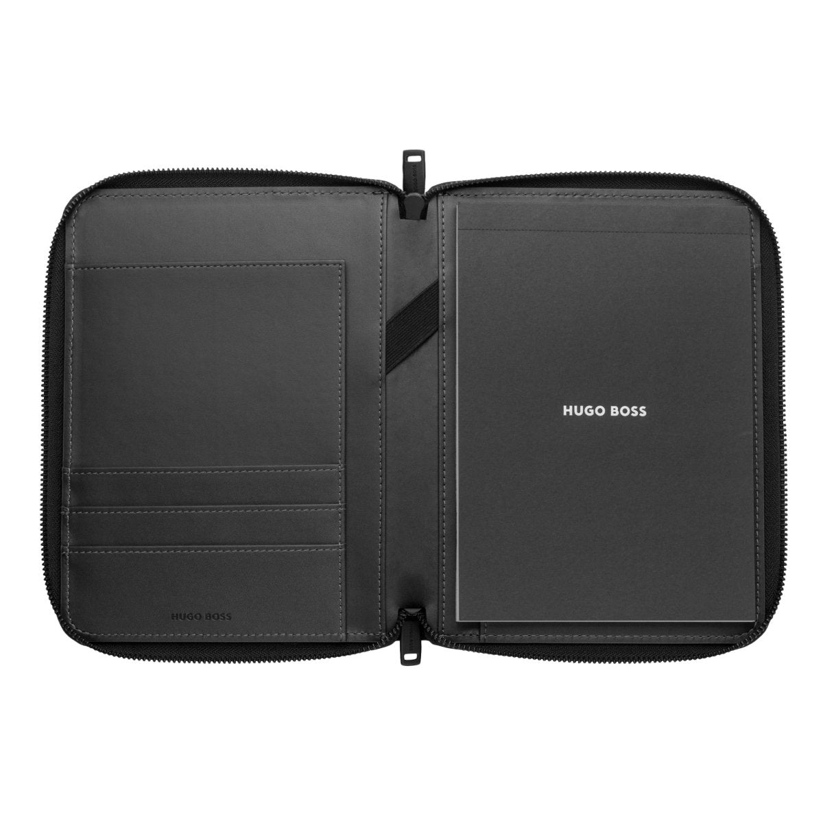 HUGO BOSS HTM308A Ντοσιέ A5 Craft Black Zip Folder - Κοσμηματοπωλείο Goldy