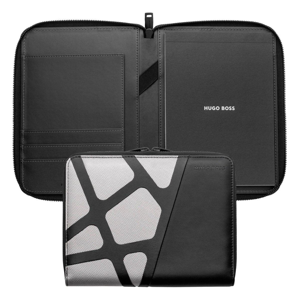 HUGO BOSS HTM308B Ντοσιέ A5 Craft Chrome Zip Folder - Κοσμηματοπωλείο Goldy