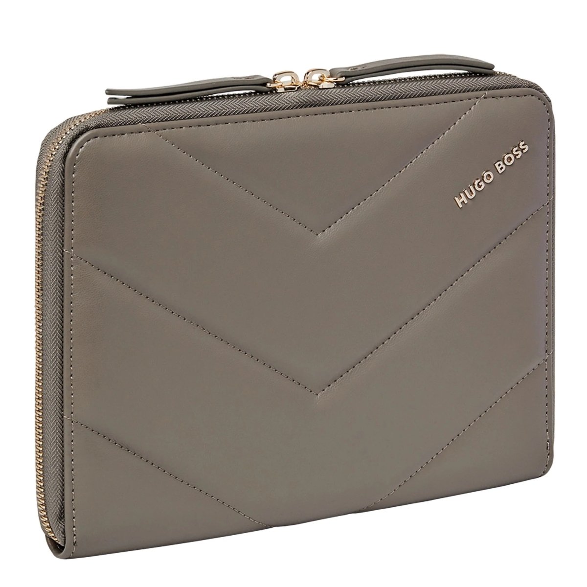 HUGO BOSS HTM311H Ντοσιέ A5 Triga Taupe Zip Folder - Κοσμηματοπωλείο Goldy