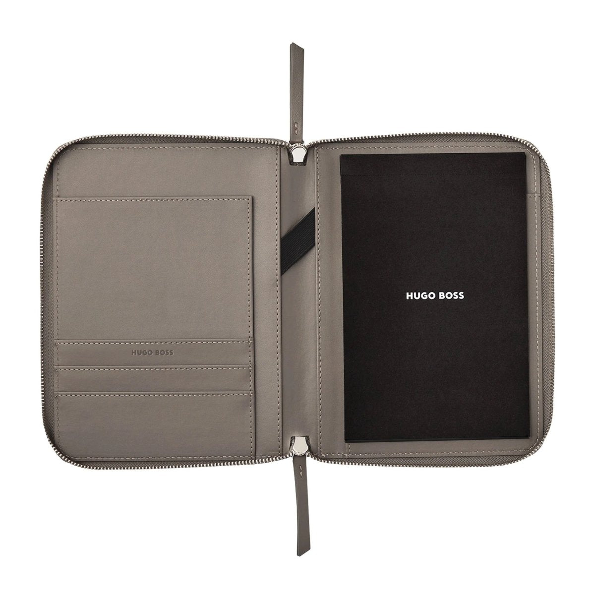 HUGO BOSS HTM311H Ντοσιέ A5 Triga Taupe Zip Folder - Κοσμηματοπωλείο Goldy