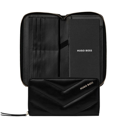 HUGO BOSS HTO311A Ντοσιέ A7 Triga Black Zip Organizer - Κοσμηματοπωλείο Goldy