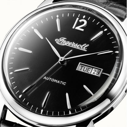 Ingersoll I00502 New Haven Automatic Black Leather Strap - Κοσμηματοπωλείο Goldy