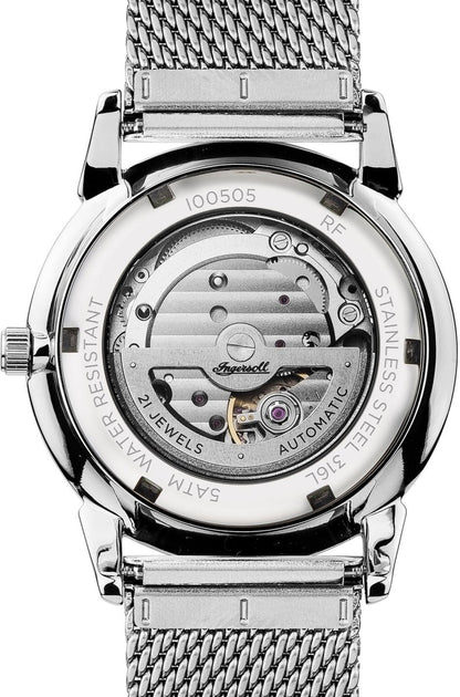 Ingersoll I00505 New Haven Automatic Stainless Steel Watch - Κοσμηματοπωλείο Goldy