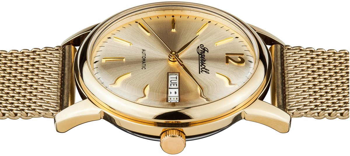 Ingersoll I00506 New Haven Automatic Gold Stainless Steel Watch - Κοσμηματοπωλείο Goldy