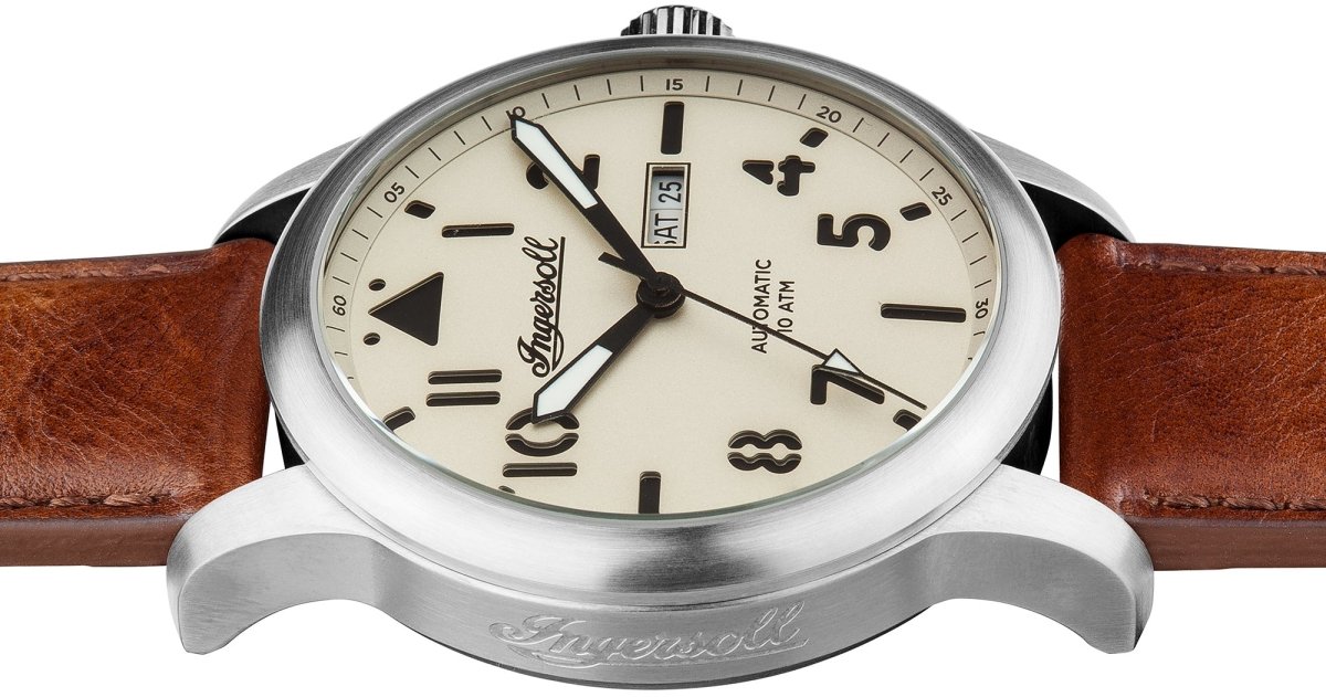 Ingersoll I01301 Hatton Automatic Brown Leather Strap - Κοσμηματοπωλείο Goldy