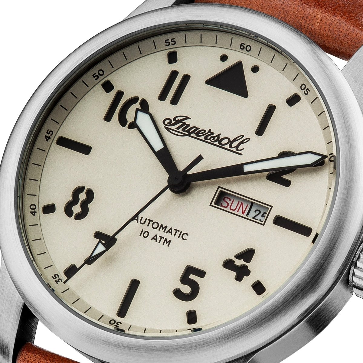 Ingersoll I01301 Hatton Automatic Brown Leather Strap - Κοσμηματοπωλείο Goldy