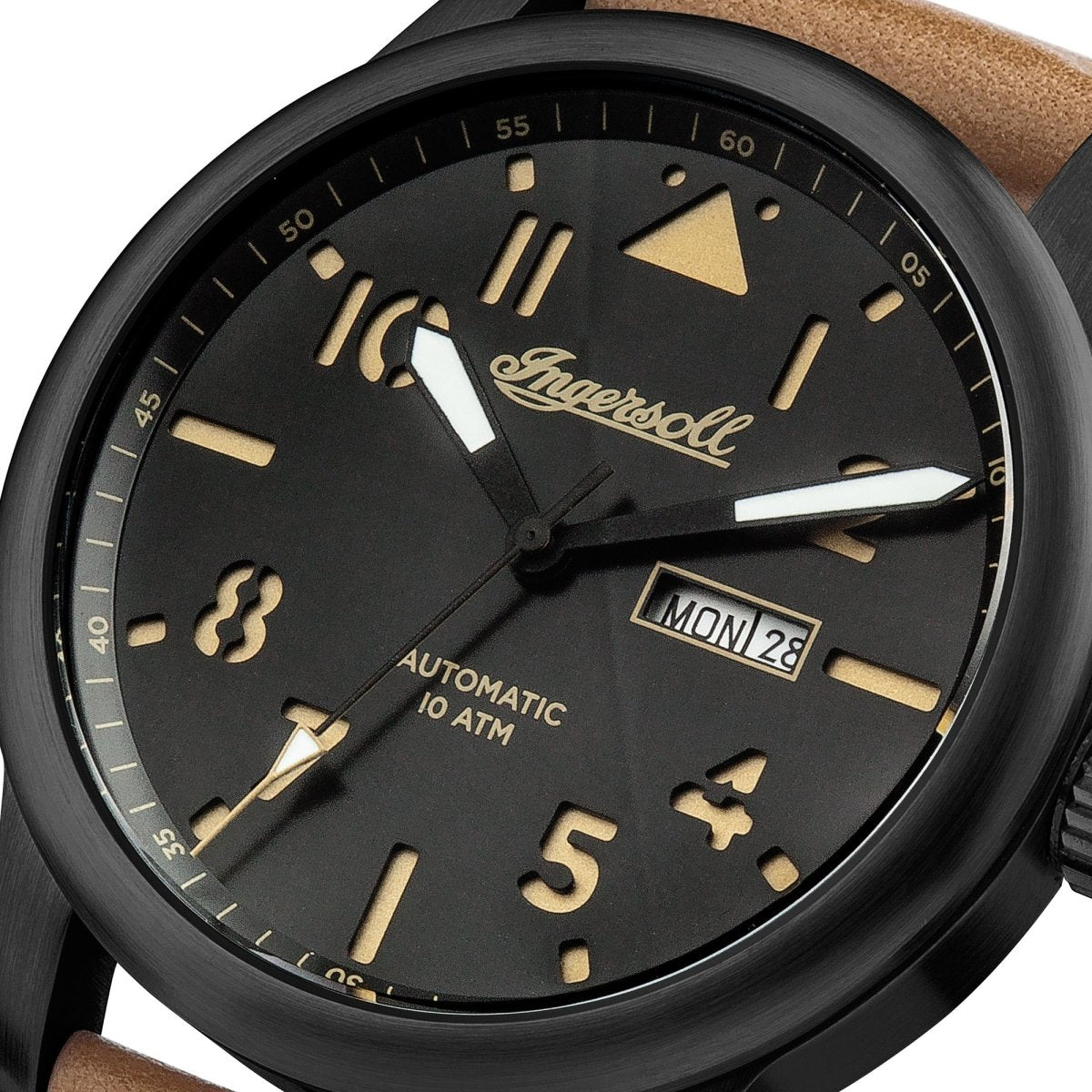 Ingersoll I01302 Hatton Automatic Brown Leather Strap - Κοσμηματοπωλείο Goldy