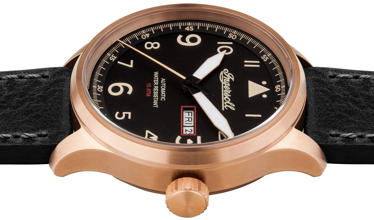 Ingersoll I01803 Bateman Automatic Black Leather Strap - Κοσμηματοπωλείο Goldy