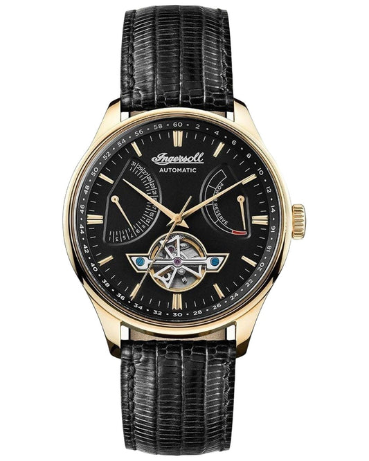 Ingersoll I04606 Hawley Automatic Black Leather Strap - Κοσμηματοπωλείο Goldy