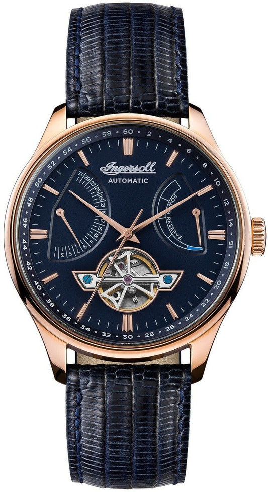 Ingersoll I04608 Hawley Automatic Blue Leather Strap - Κοσμηματοπωλείο Goldy