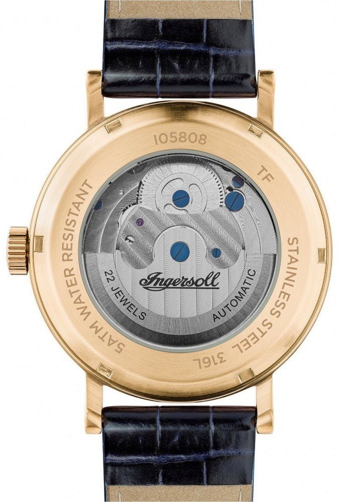 Ingersoll I05808 Charles Automatic Blue Leather Strap - Κοσμηματοπωλείο Goldy